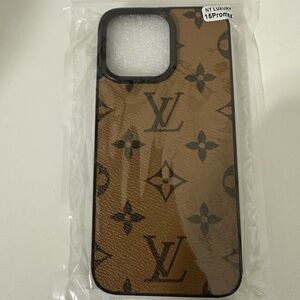 Tan and Black Monogram Phone Case
